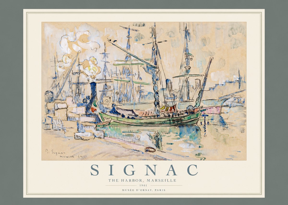 Signac The Harbor, Marseille No2 - Poster