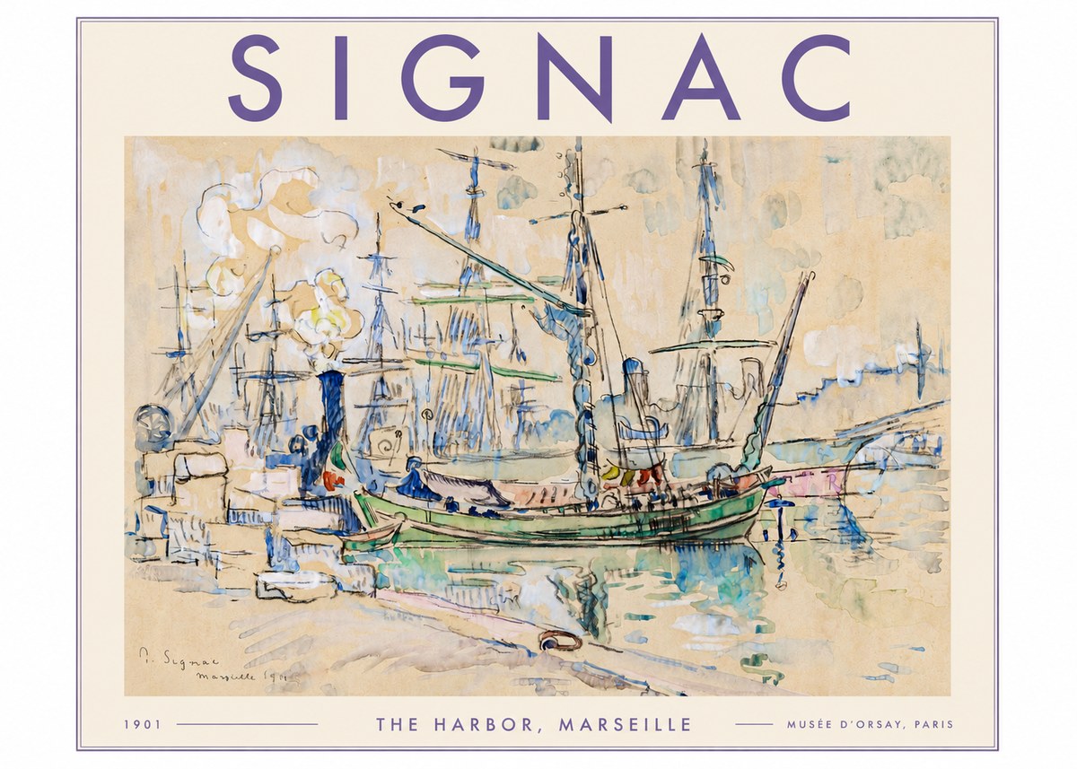 Signac The Harbor, Marseille No3 - Poster