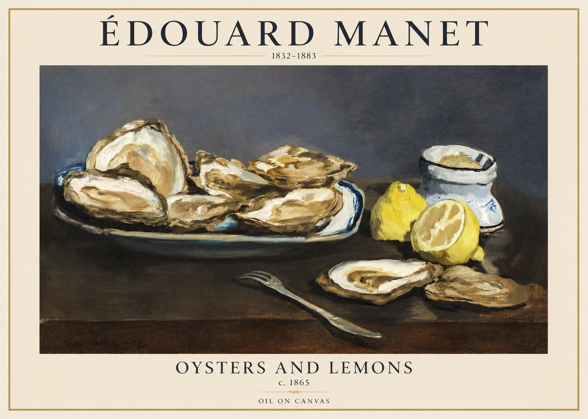 Édouard Manet Oysters and Lemons No1 - Poster