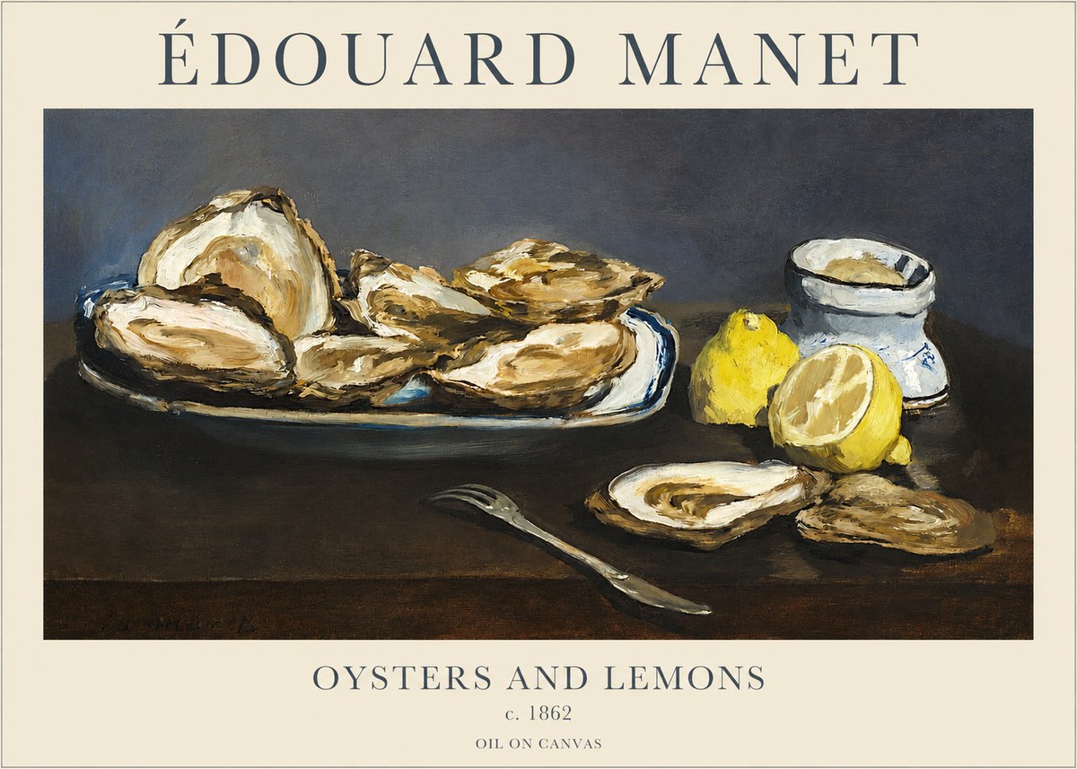 Édouard Manet Oysters and Lemons No3 - Poster