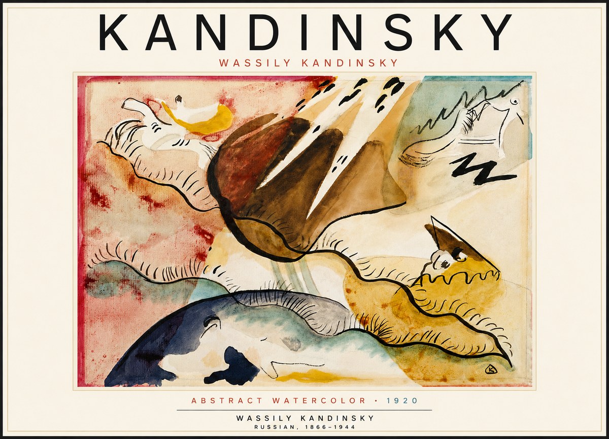 Kandinsky Abstract Watercolor No4 - Poster
