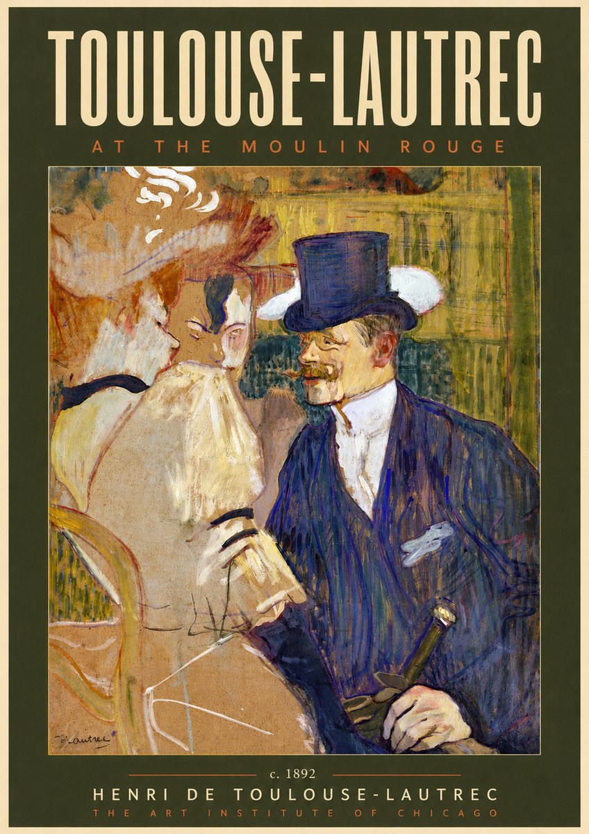 Toulouse-Lautrec At the Moulin Rouge III No4 - Poster