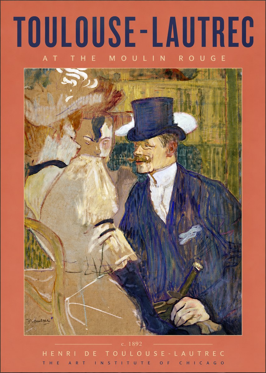 Toulouse-Lautrec At the Moulin Rouge III No5 - Poster