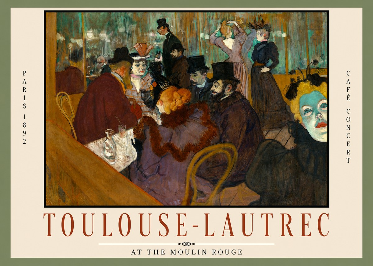 Toulouse-Lautrec At the Moulin Rouge IV No2 - Poster