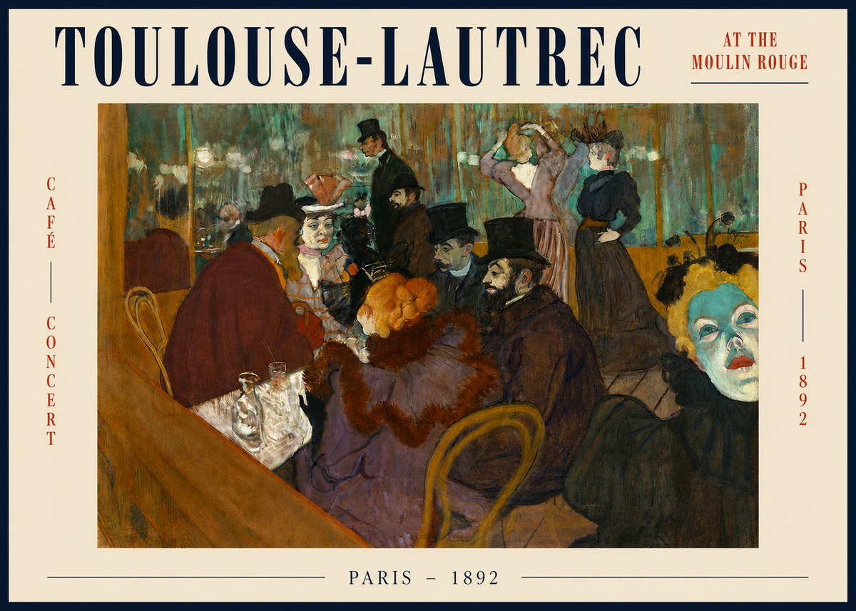 Toulouse-Lautrec At the Moulin Rouge IV No5 - Poster