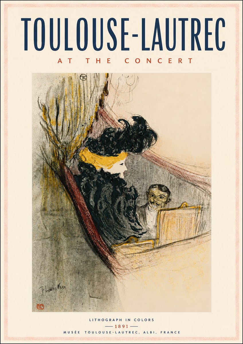 Toulouse-Lautrec At the Concert No4 - Poster