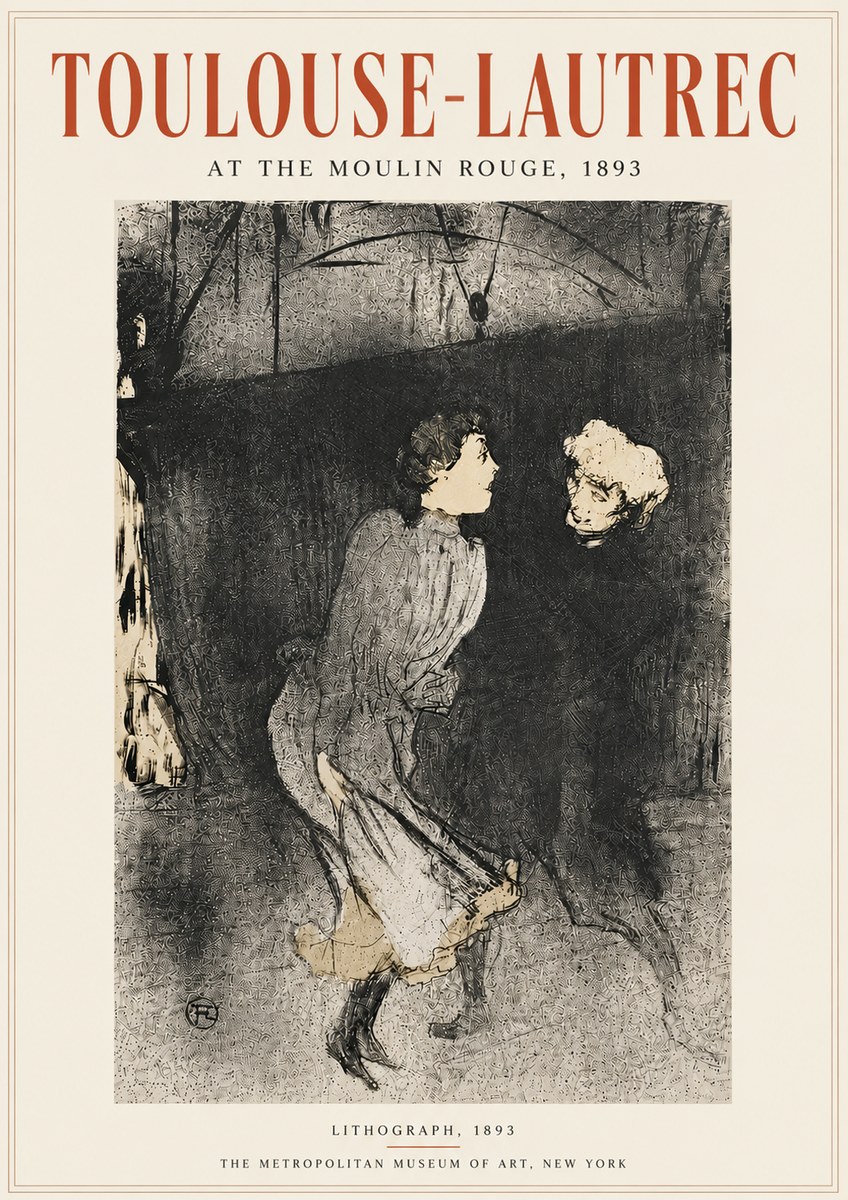 Toulouse-Lautrec At the Moulin Rouge VI No6 - Poster