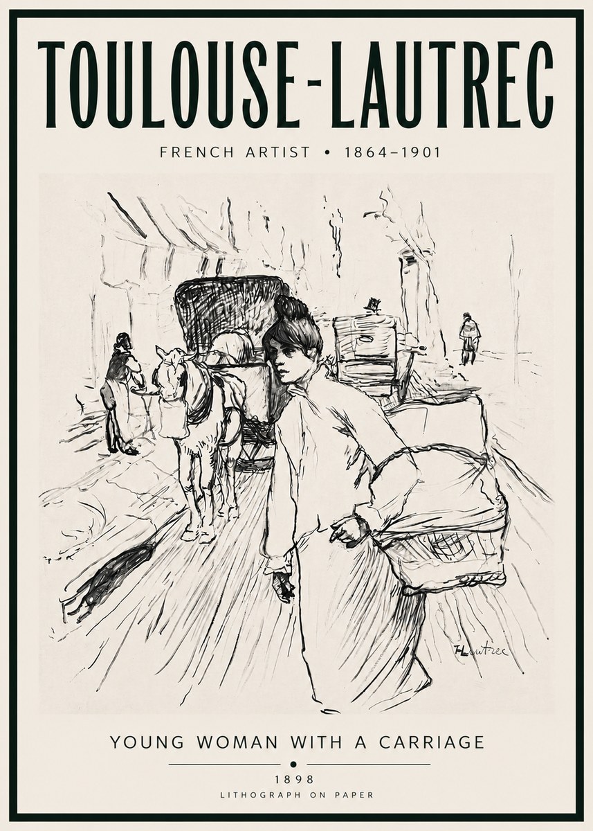 Toulouse-Lautrec Young Woman with a Carriage No4 - Poster
