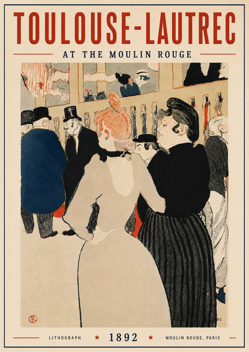 Toulouse-Lautrec At the Moulin Rouge VII No3 - Poster