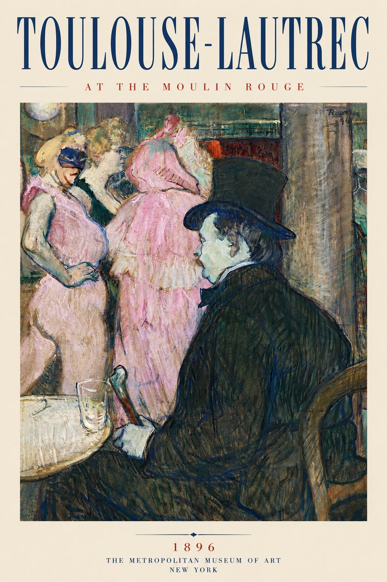 Toulouse-Lautrec At the Moulin Rouge VIII No5 - Poster