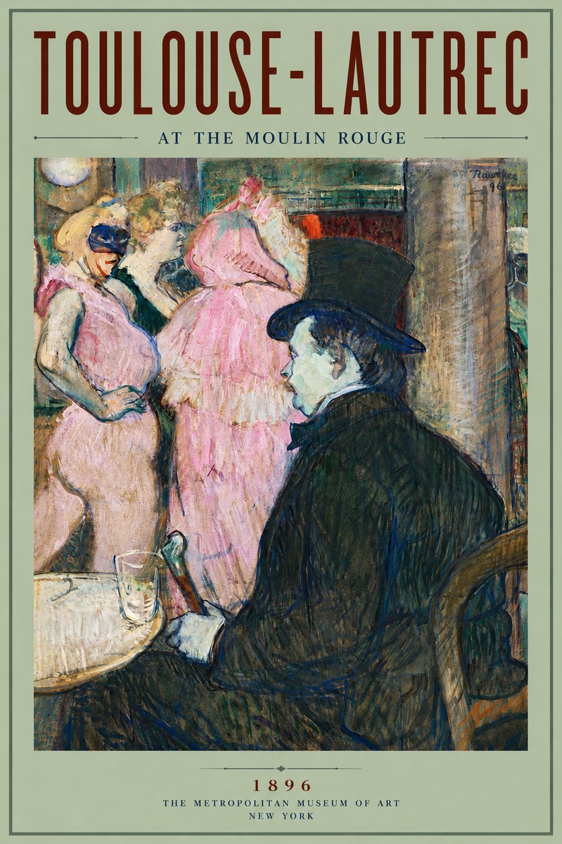 Toulouse-Lautrec At the Moulin Rouge VIII No6 - Poster
