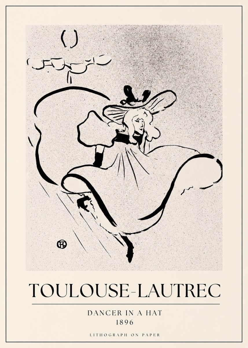 Toulouse-Lautrec Dancer in a Hat No1 - Poster