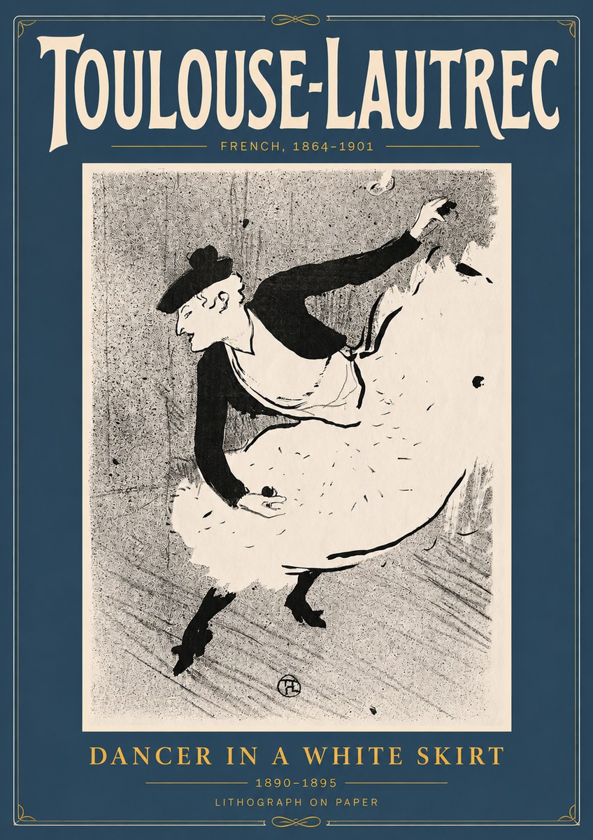 Toulouse-Lautrec Dancer in a White Skirt No4 - Poster