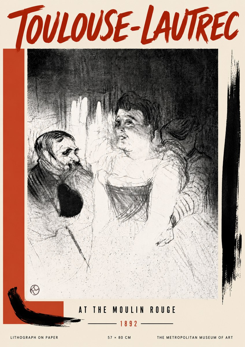 Toulouse-Lautrec At the Moulin Rouge XVII No6 - Poster