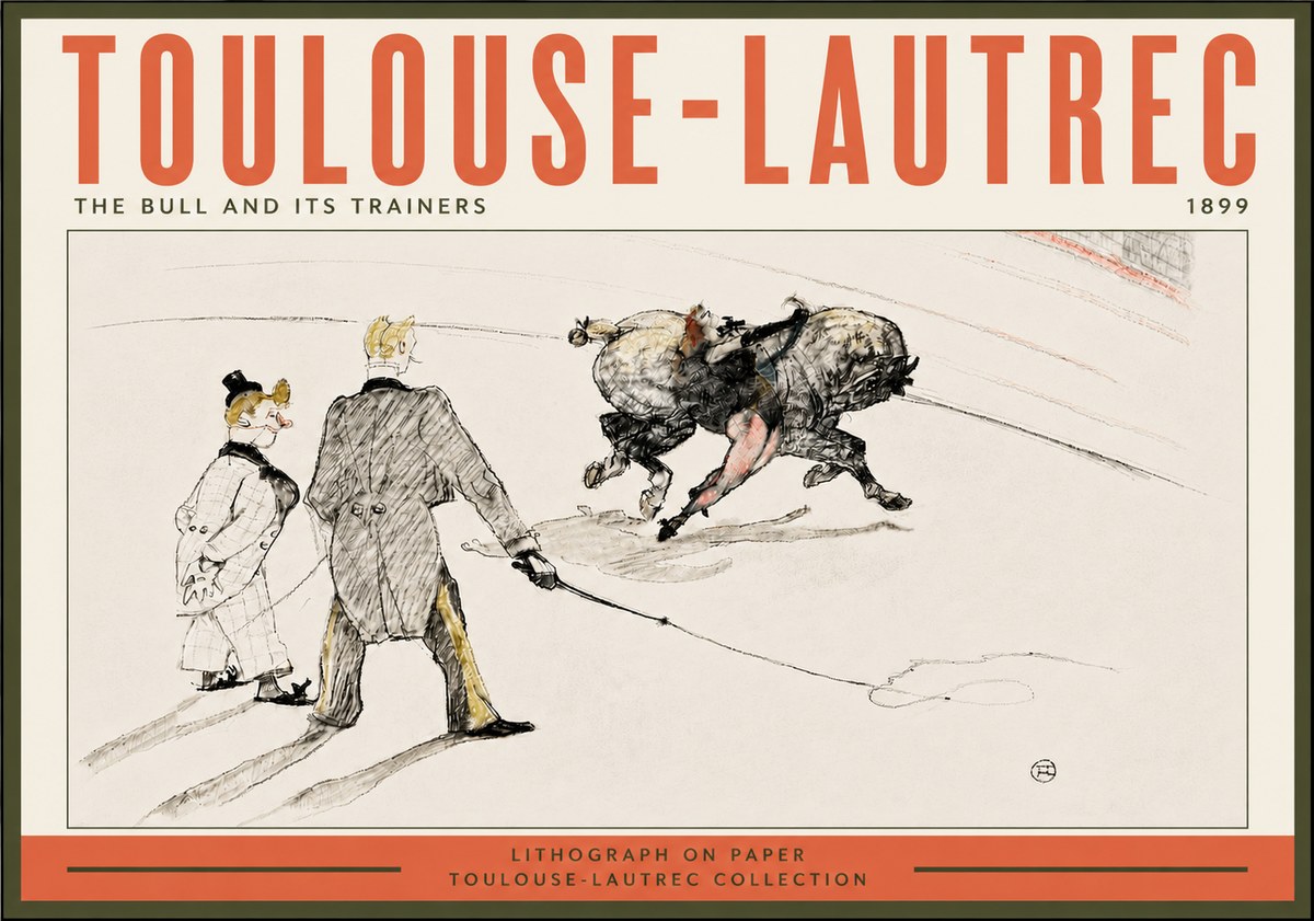 Toulouse-Lautrec The Bull and Its Trainers No5 - Poster
