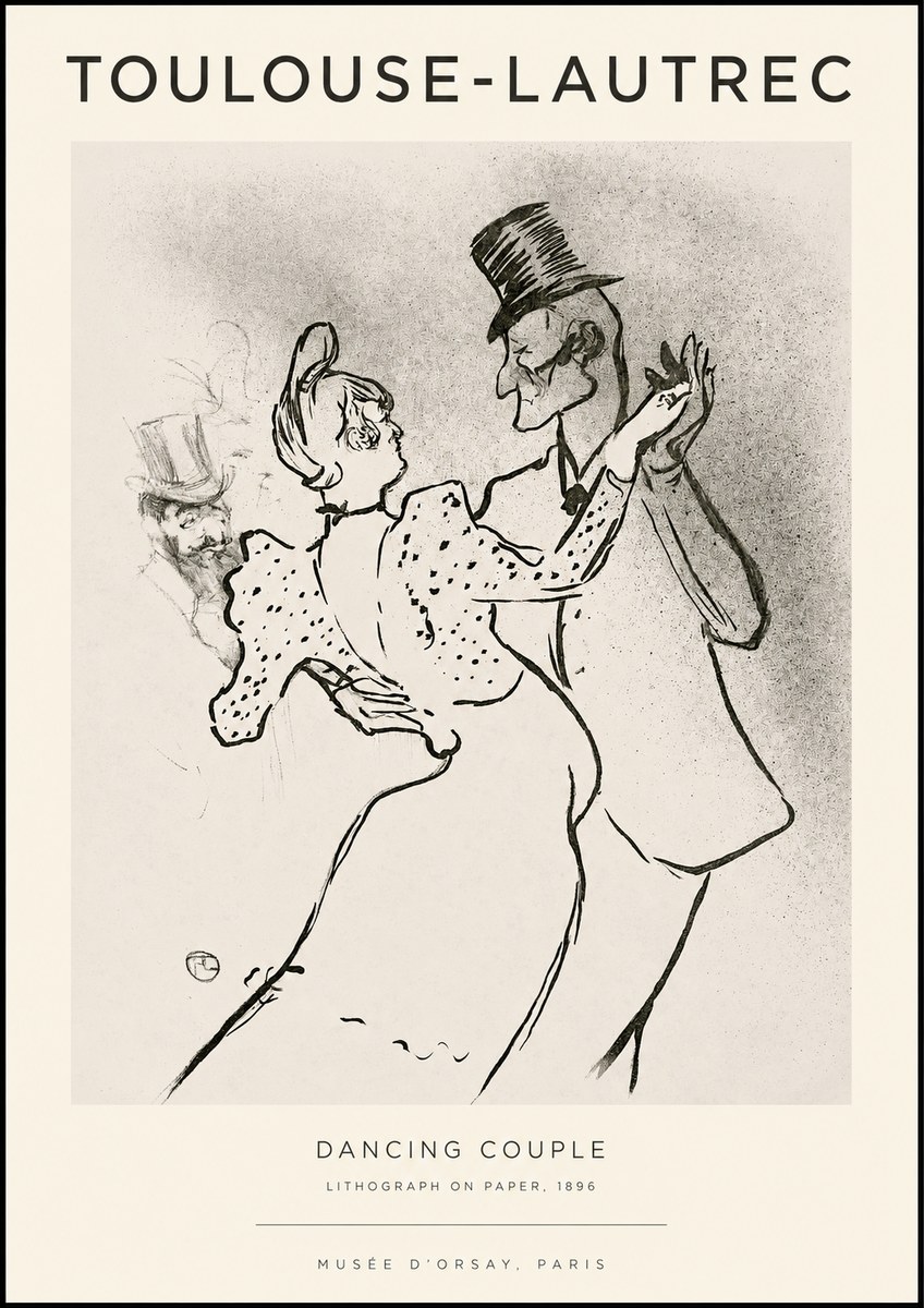 Toulouse-Lautrec Dancing Couple No1 - Poster