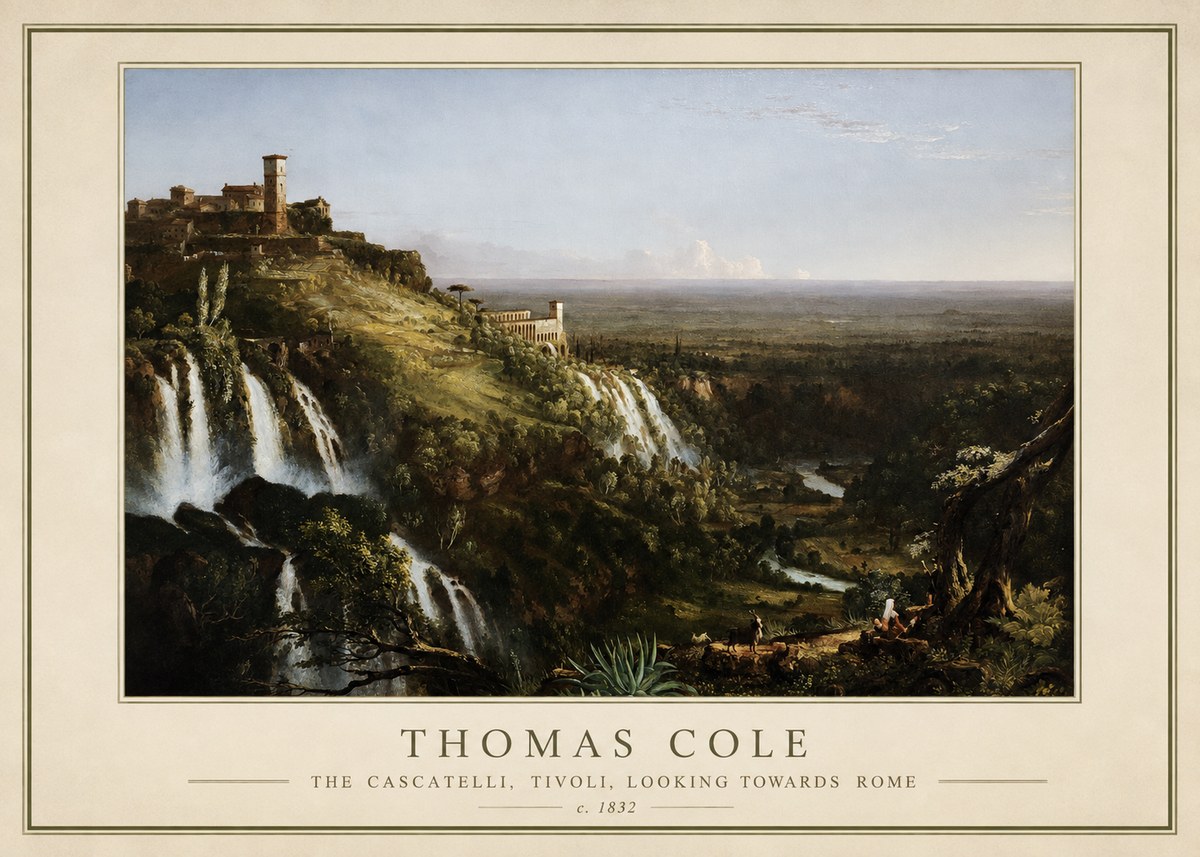 Thomas Cole The Cascatelli, Tivoli, Looking Towards Rome No2 - Poster