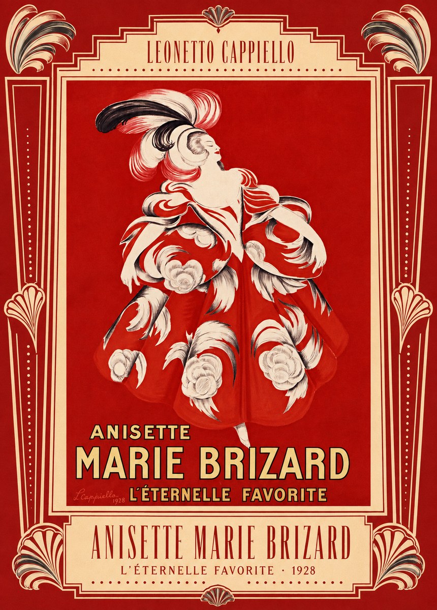 Leonetto Cappiello Anisette Marie Brizard - L'éternelle Favorite No4 - Poster