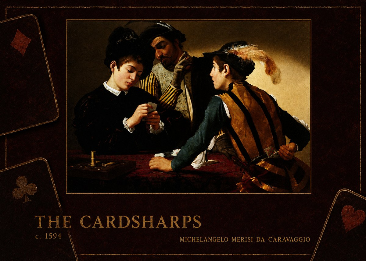 Michelangelo Merisi da Caravaggio The Cardsharps II No4 - Poster