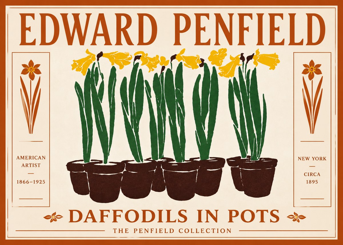 Edward Penfield Daffodils in Pots No5 - Poster