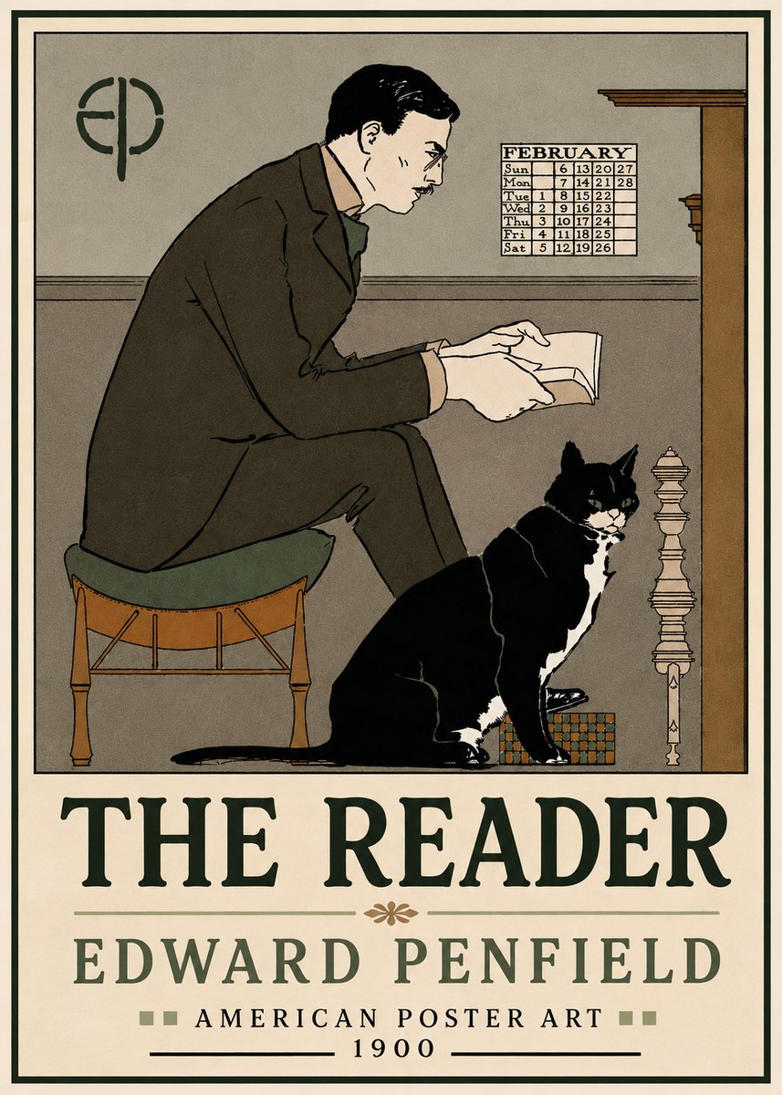Edward Penfield The Reader I No4 - Poster