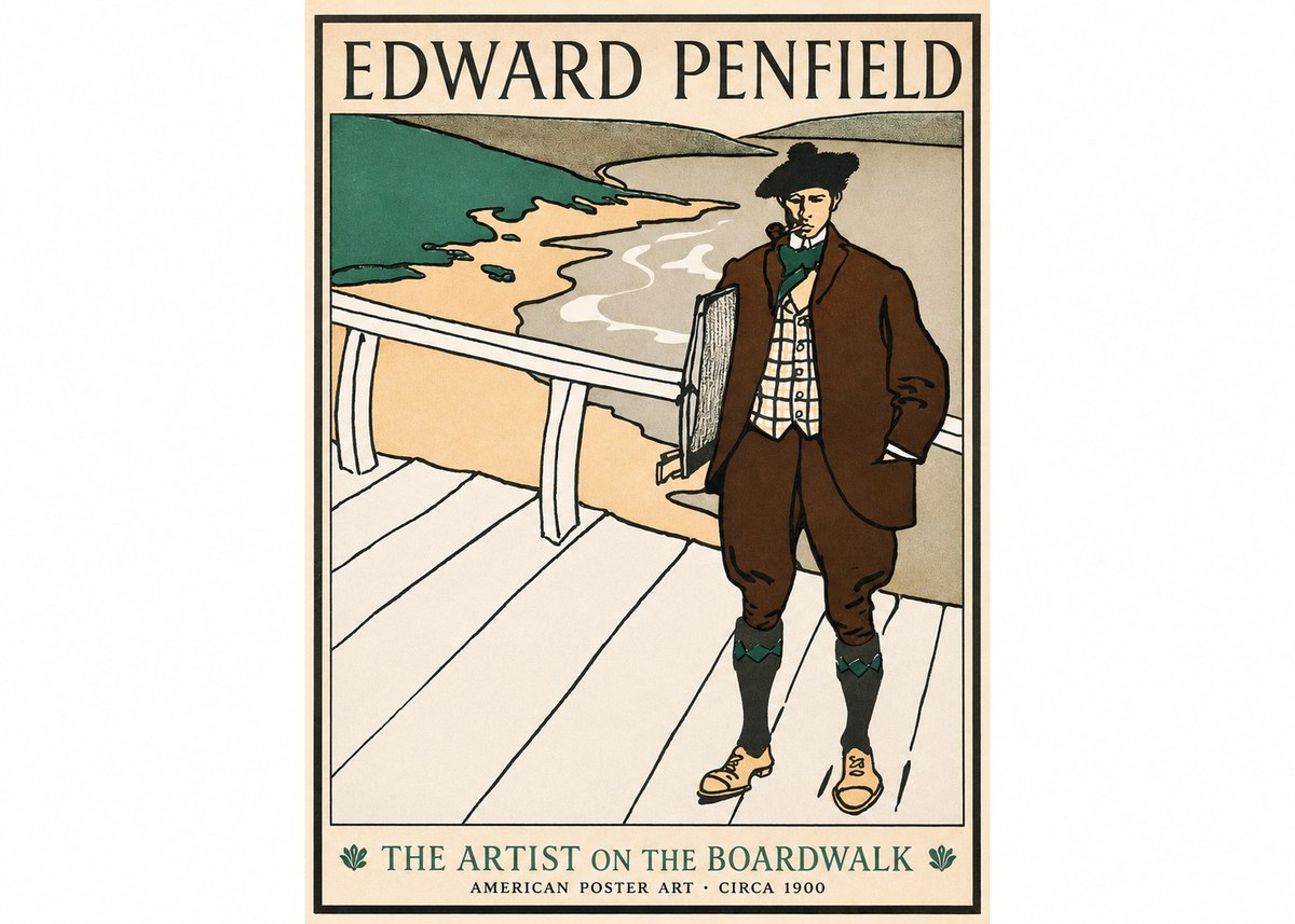 Edward Penfield The Artist on the Boardwalk No1 - Poster