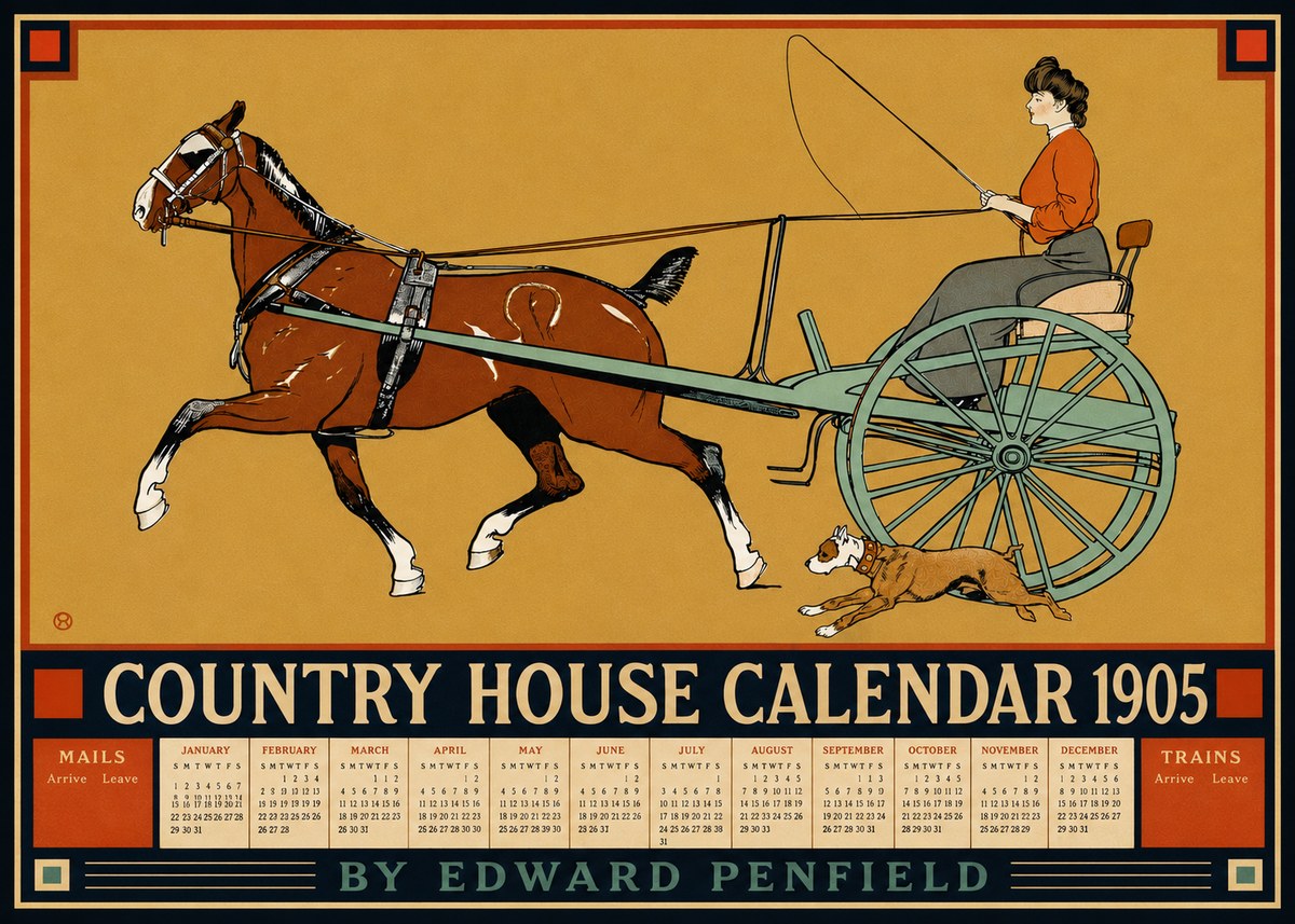 Edward Penfield Country House Calendar 1905 No4 - Poster