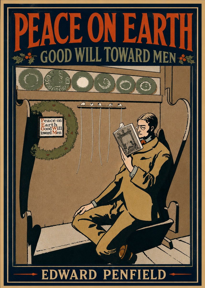 Edward Penfield Peace on Earth Good Will Toward Men No4 - Poster