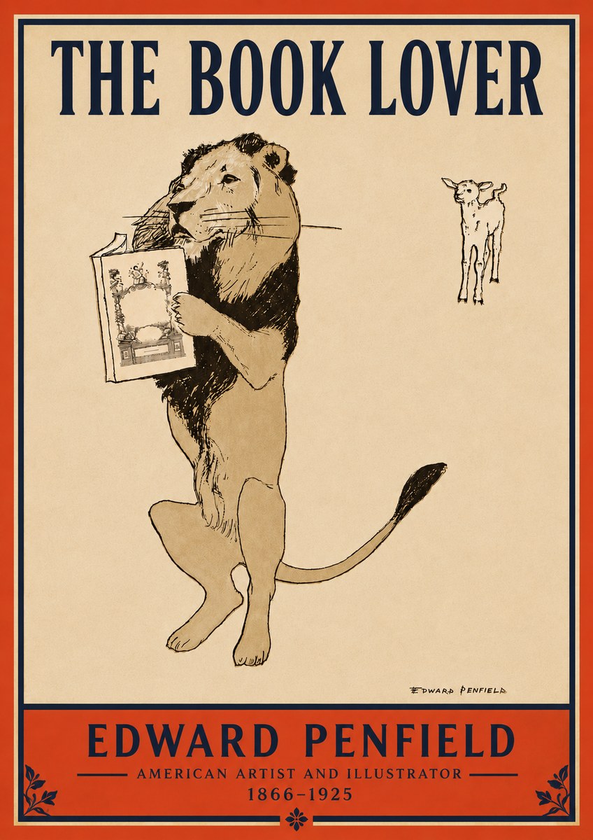 Edward Penfield The Book Lover No4 - Poster