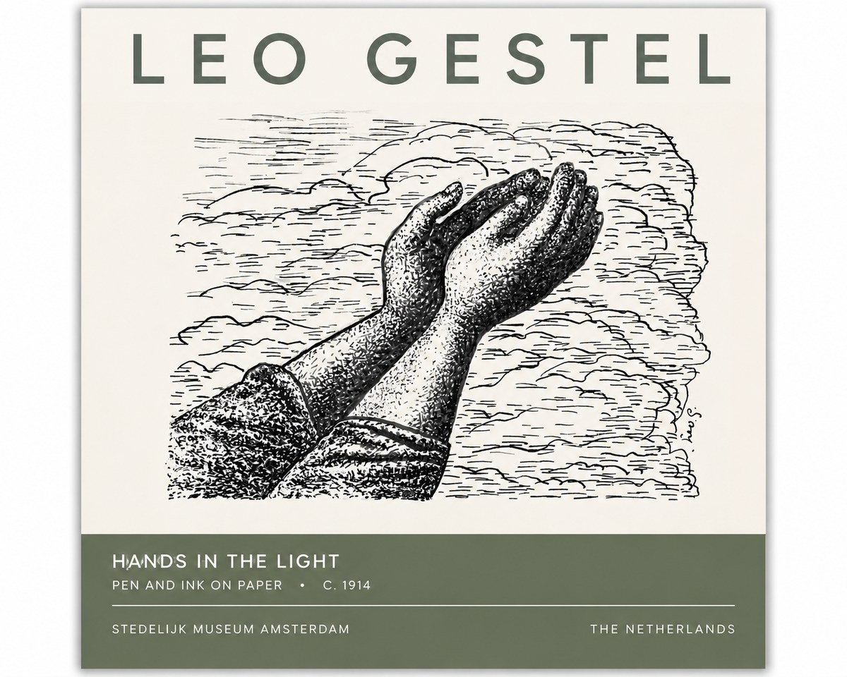 Leo Gestel Hands in the Light No4 - Poster