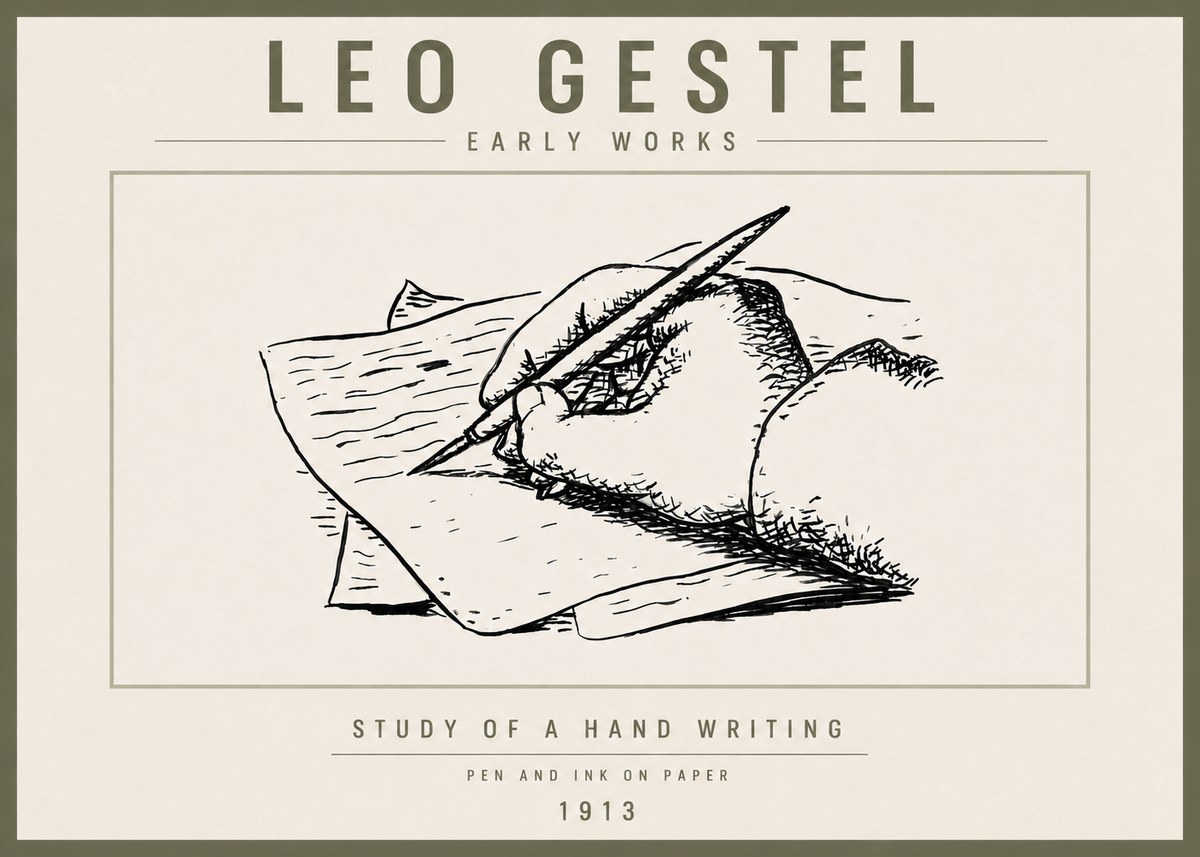 Leo Gestel Study of a Hand Writing No6 - Poster