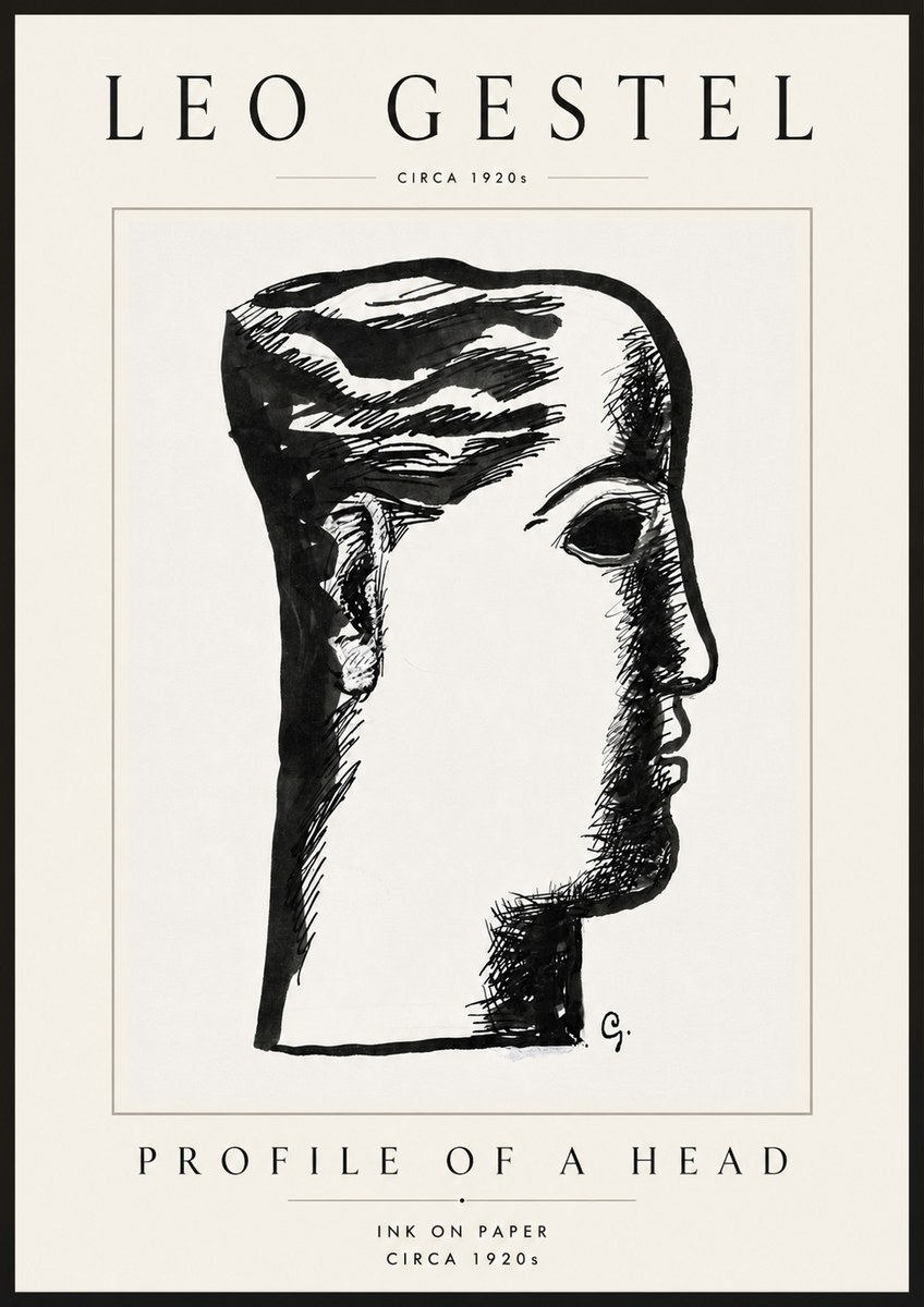 Leo Gestel Profile of a Head No6 - Poster