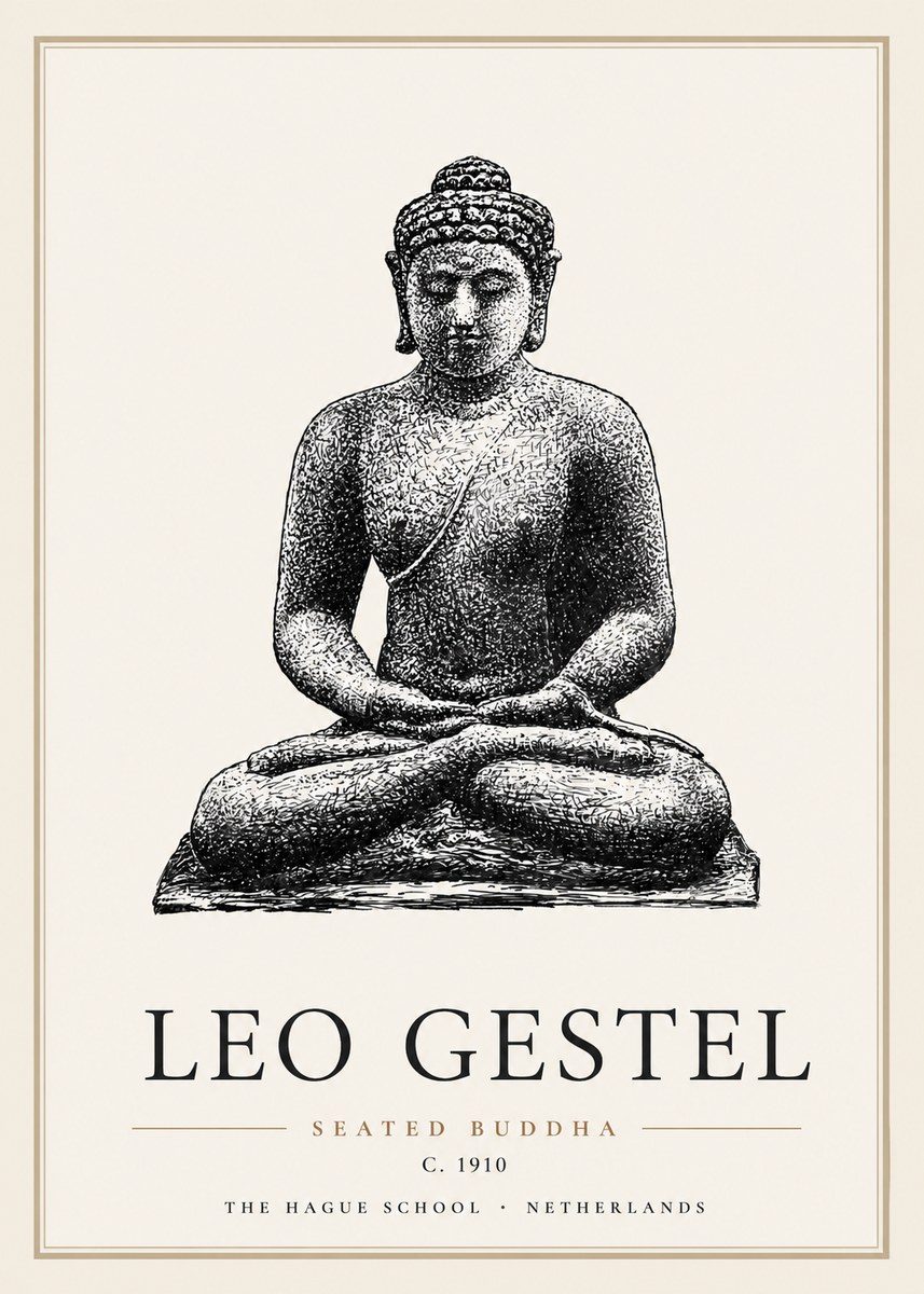 Leo Gestel Seated Buddha No5 - Poster