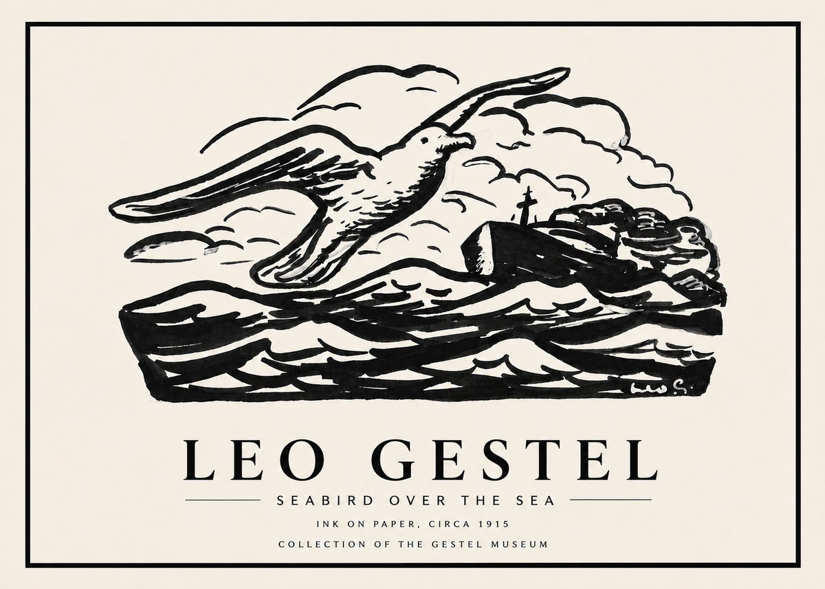 Leo Gestel Seabird over the Sea No4 - Poster