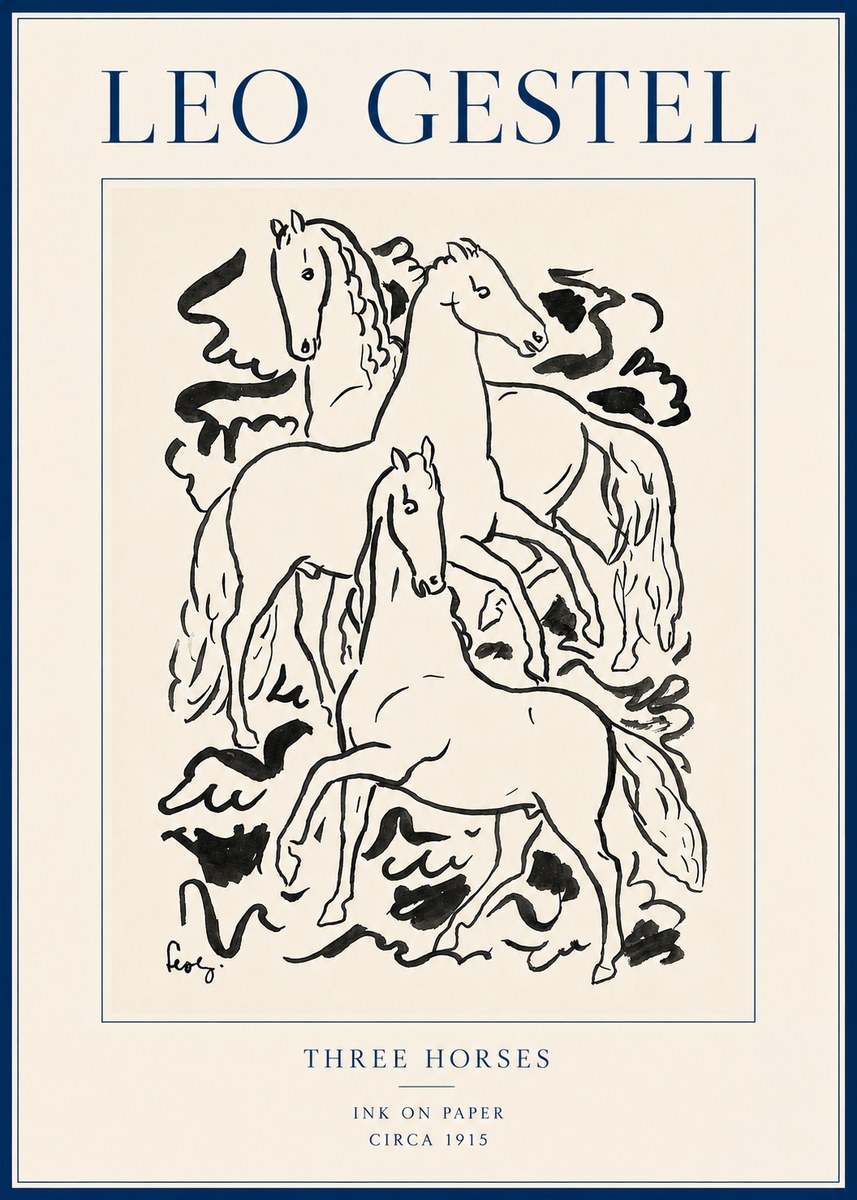 Leo Gestel Three Horses No6 - Poster