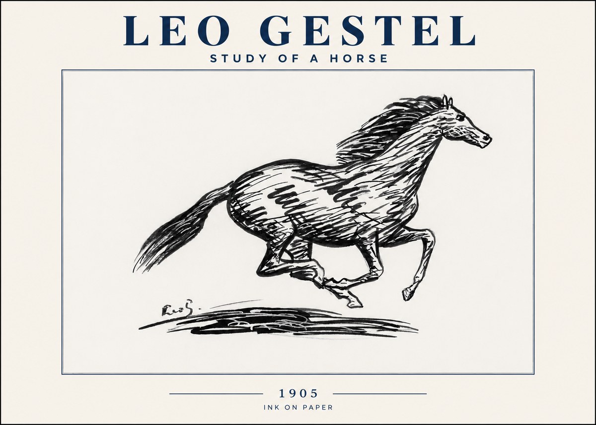 Leo Gestel Study of a Horse No4 - Poster