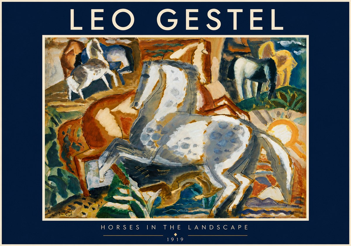 Leo Gestel Horses in the Landscape No5 - Poster