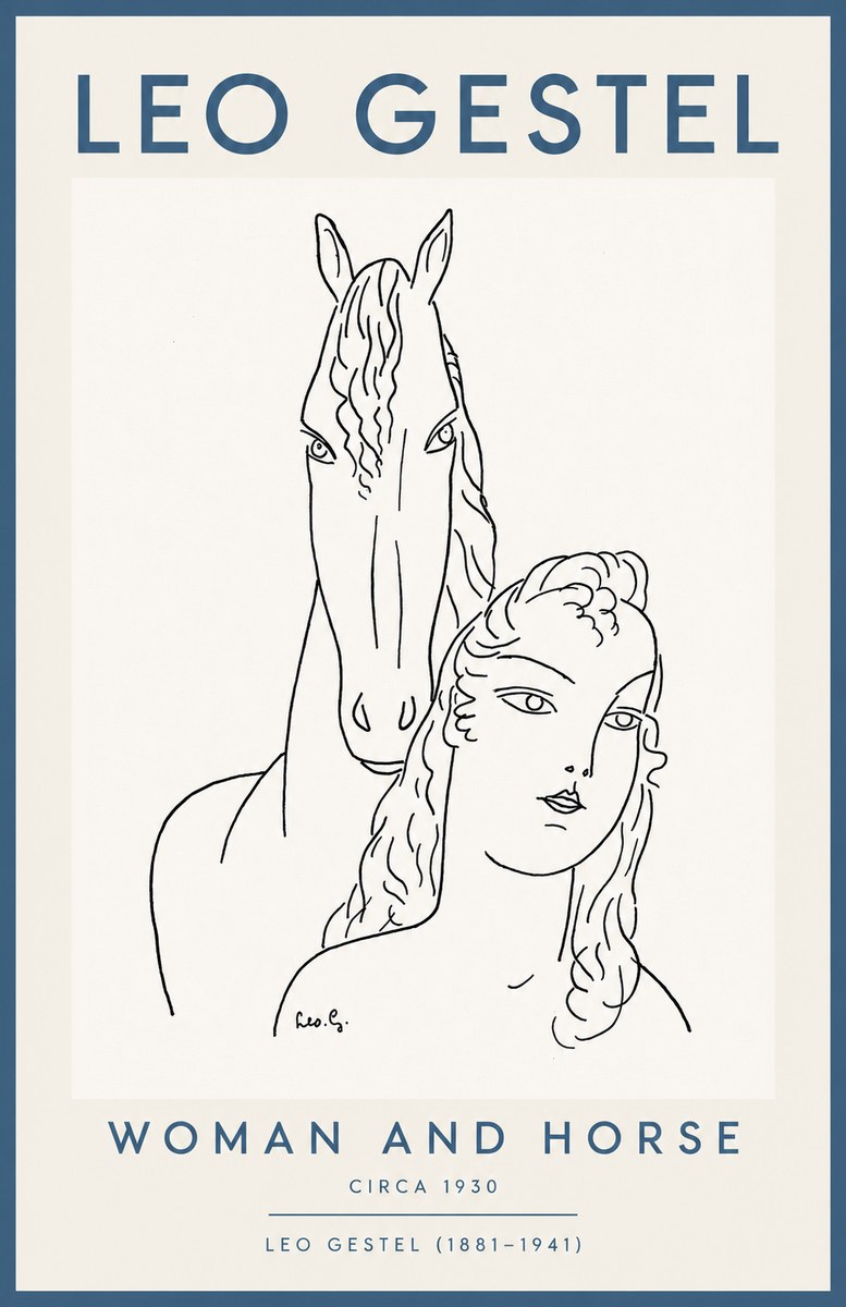 Leo Gestel Woman and Horse No2 - Poster