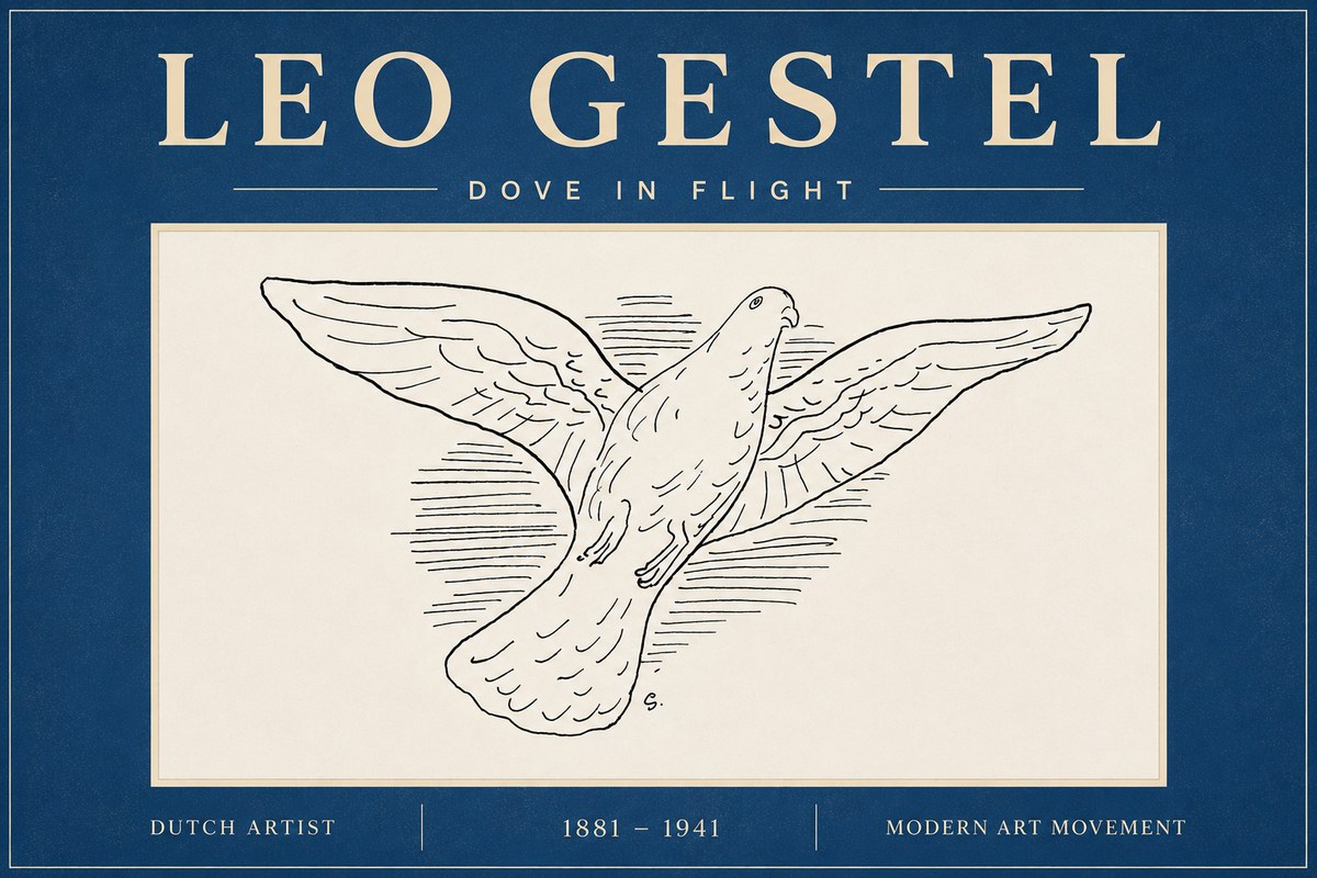 Leo Gestel Dove in Flight No6 - Poster