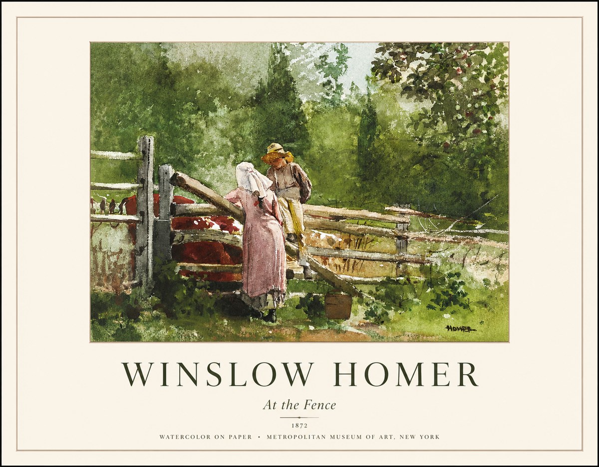 Winslow Homer At the Fence No1 - Poster