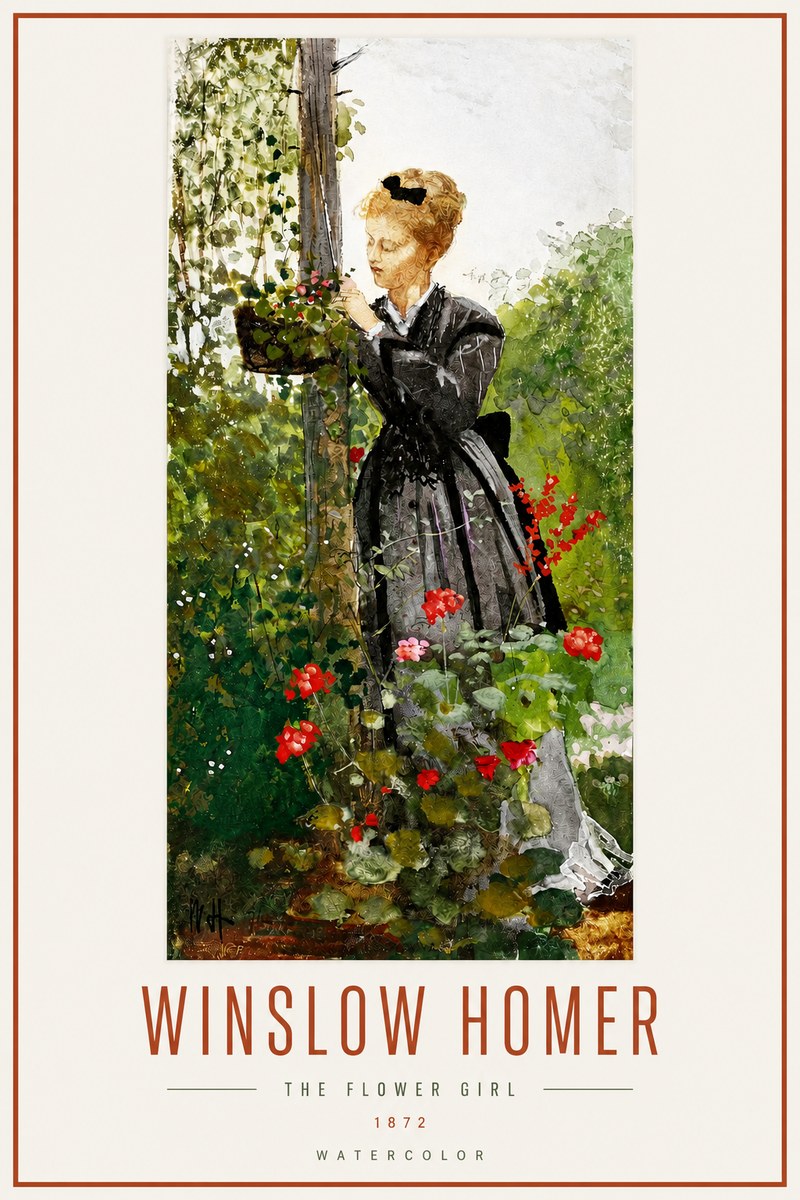 Winslow Homer The Flower Girl No3 - Poster