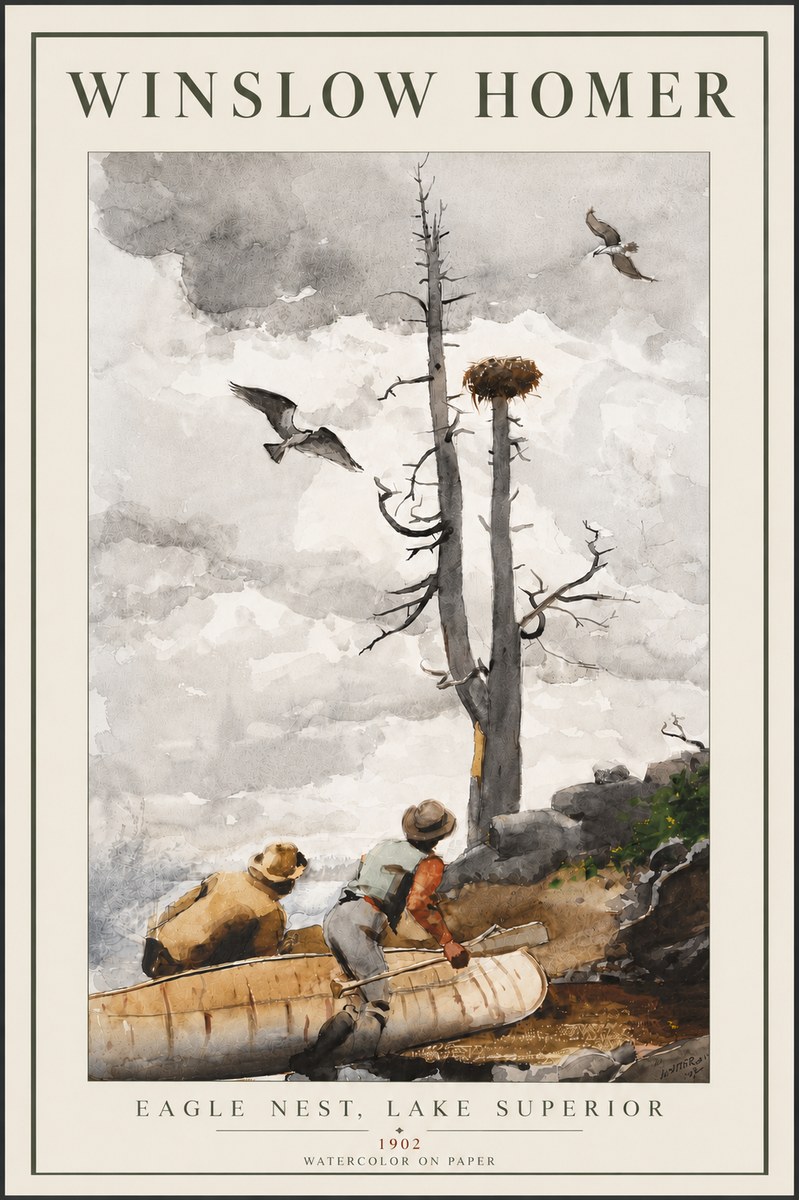 Winslow Homer Eagle Nest, Lake Superior No6 - Poster