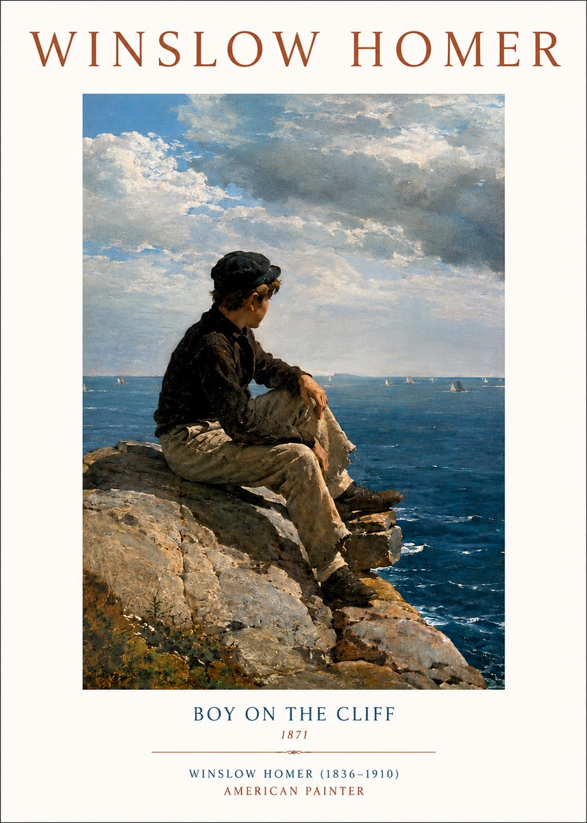 Winslow Homer Boy on the Cliff No3 - Poster
