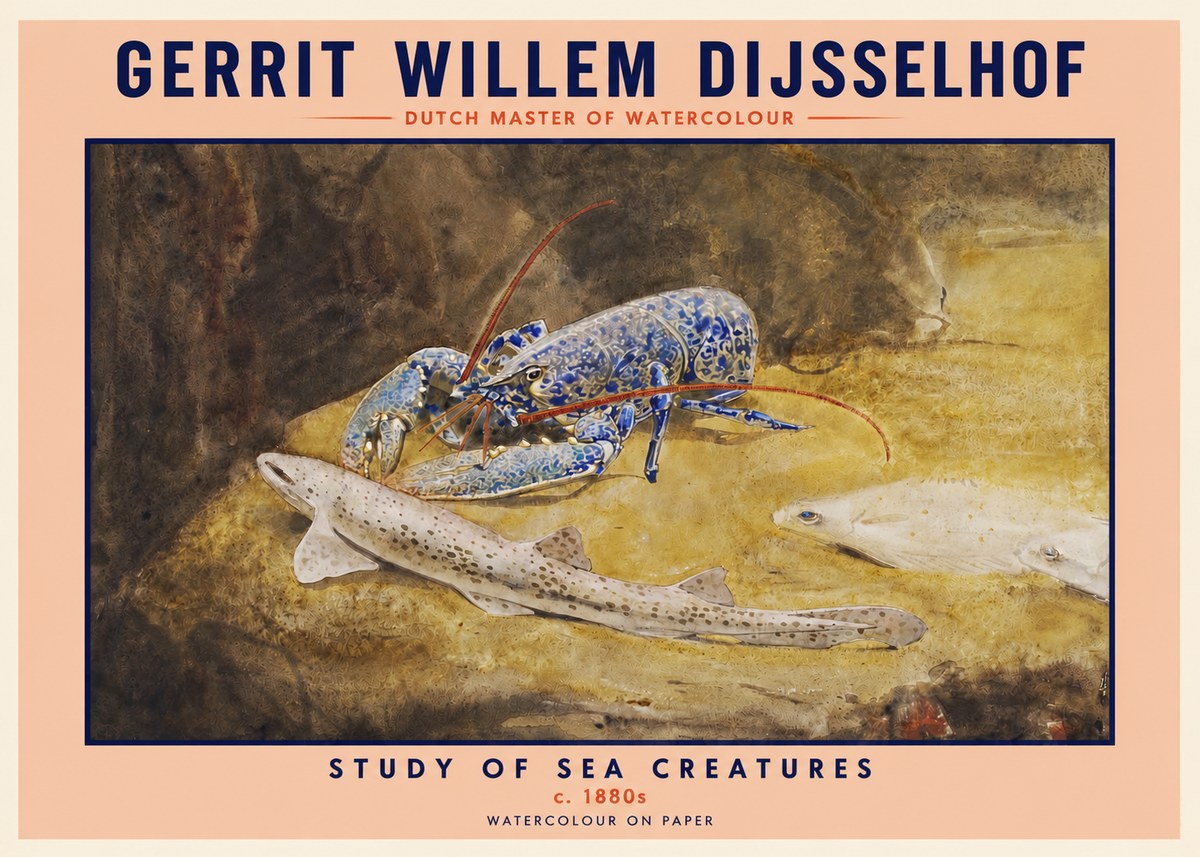 Gerrit Willem Dijsselhof Study of Sea Creatures No2 - Poster