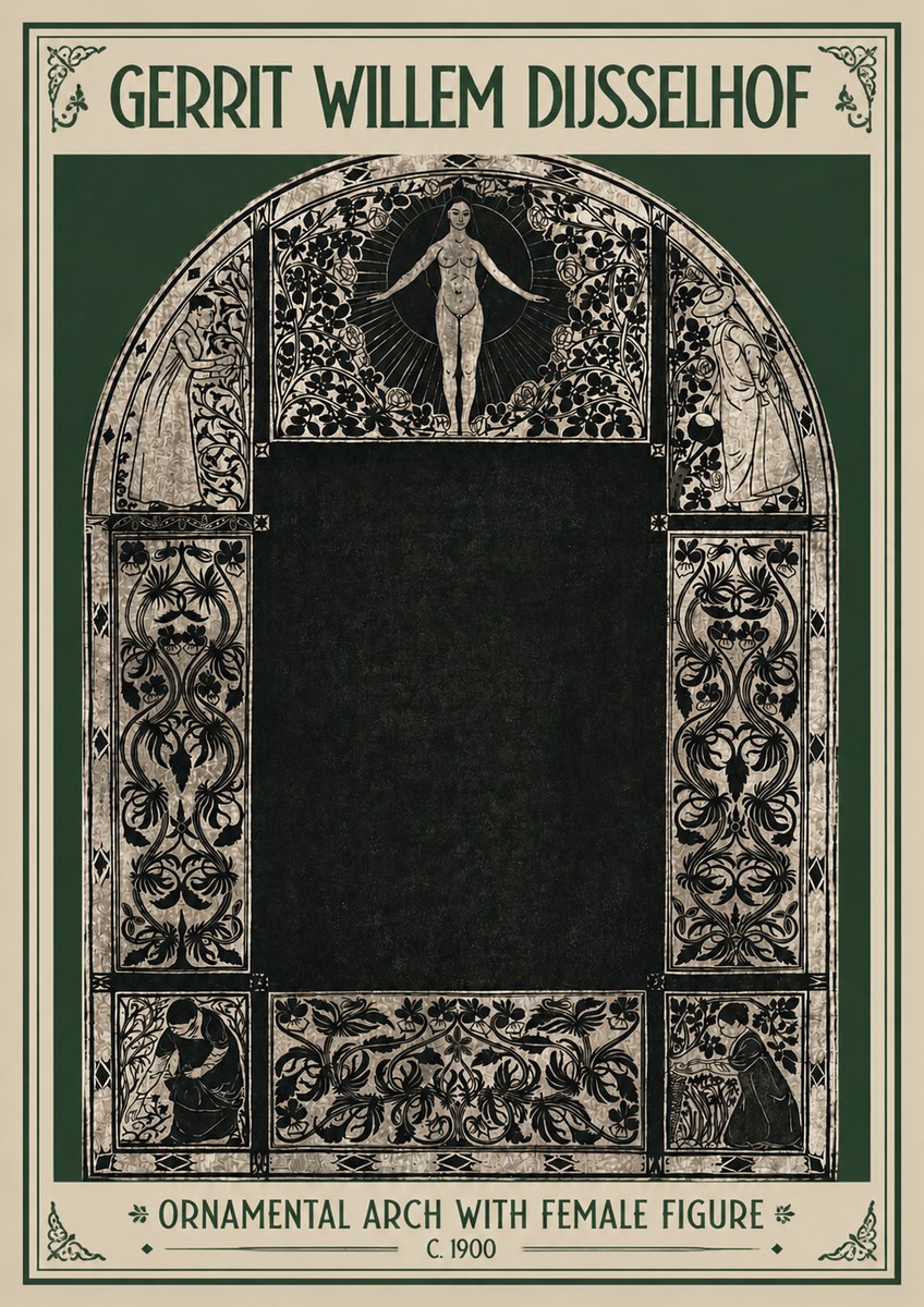 Gerrit Willem Dijsselhof Ornamental Composition - Design for a Printed Panel No4 - Poster