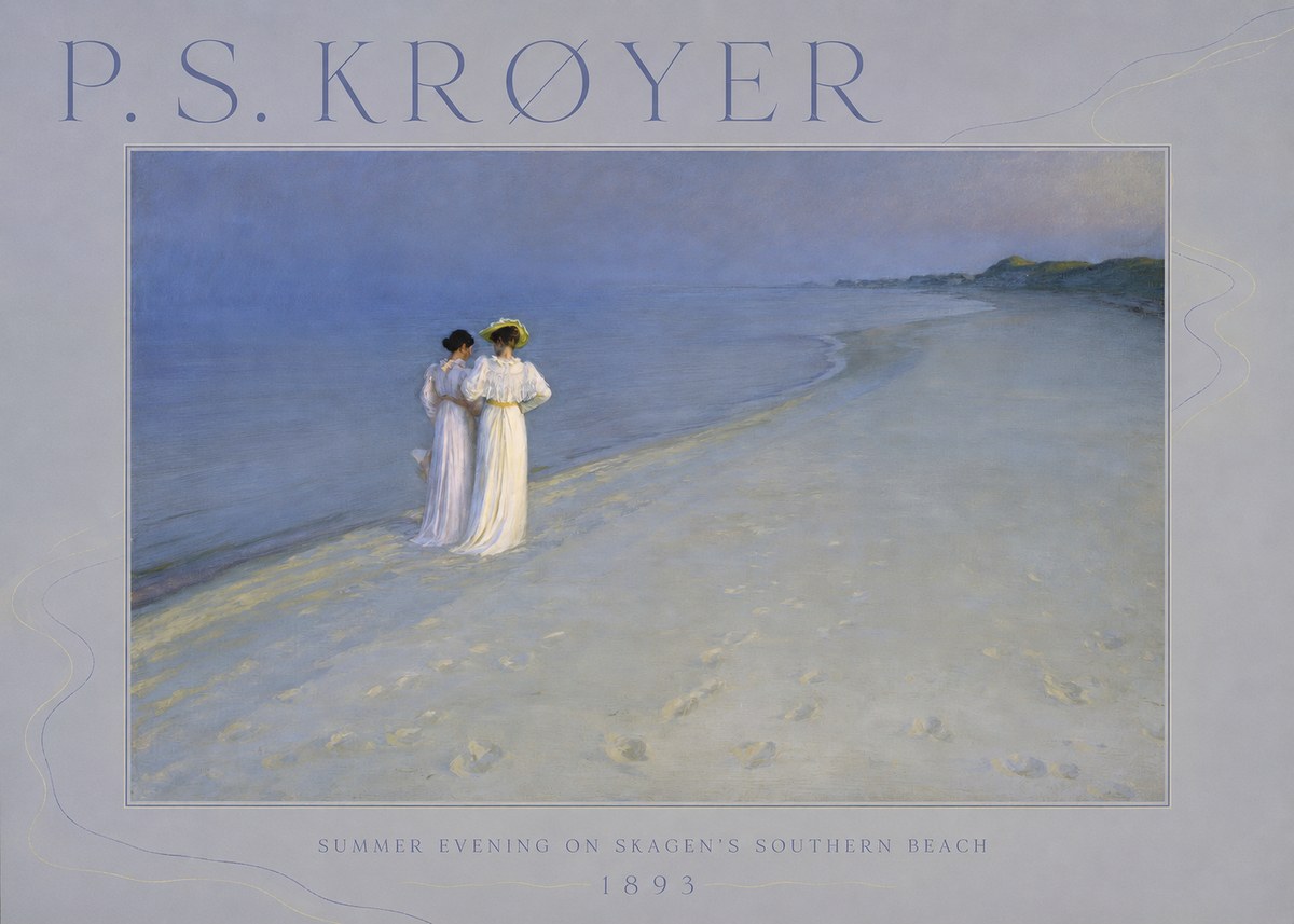 P.S. Krøyer Summer Evening on Skagen's Southern Beach No6 - Poster