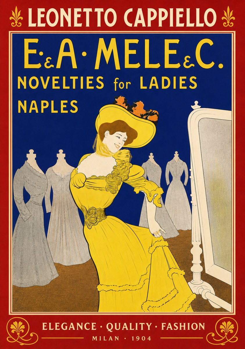 Leonetto Cappiello E.&a. Mele & C. Novelties for Ladies Naples No5 - Poster