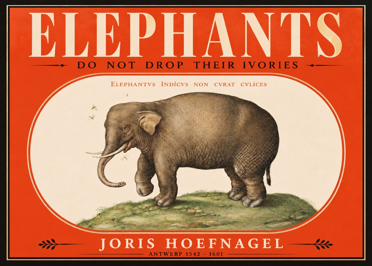 Joris Hoefnagel Elephant Does Not Drop Its Ivories No2 - Poster