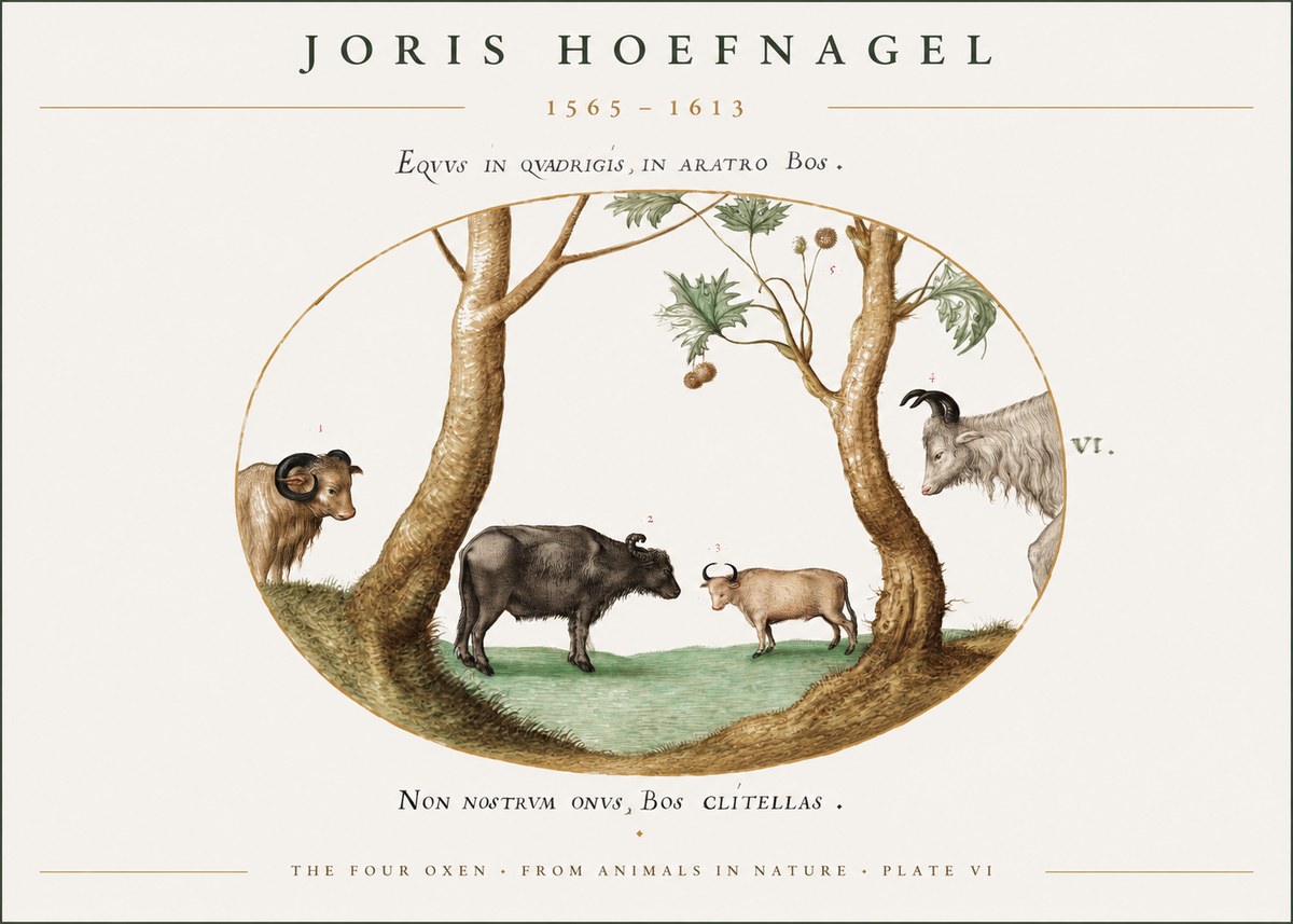 Joris Hoefnagel The Four Oxen No1 - Poster