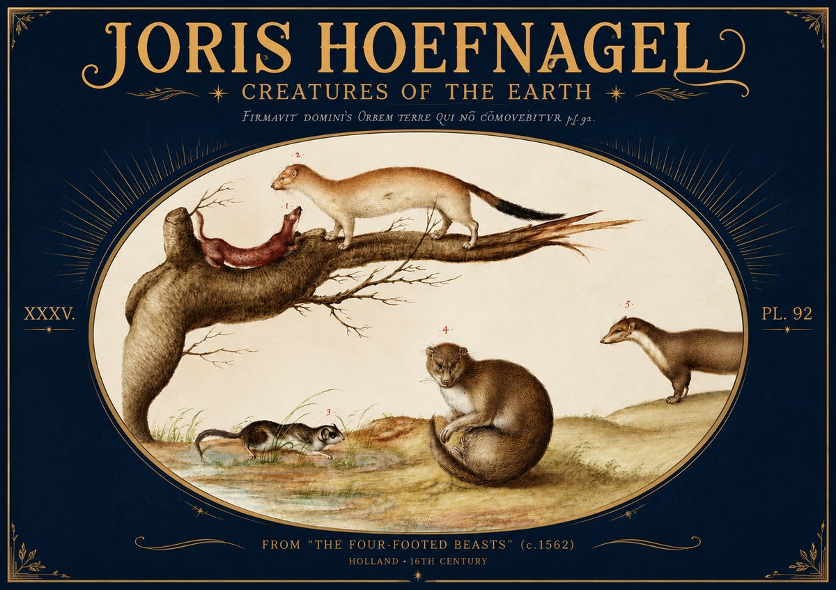 Joris Hoefnagel Creatures of the Earth I No5 - Poster